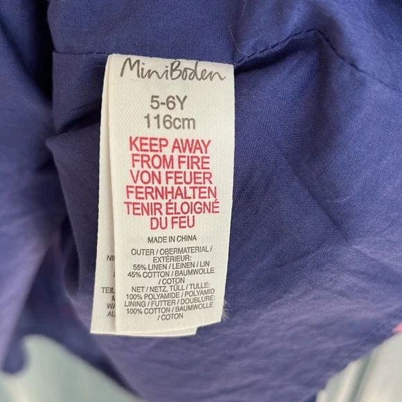 Mini Boden Floral Kids Dress - Blue and Pink - Picture 9 of 10